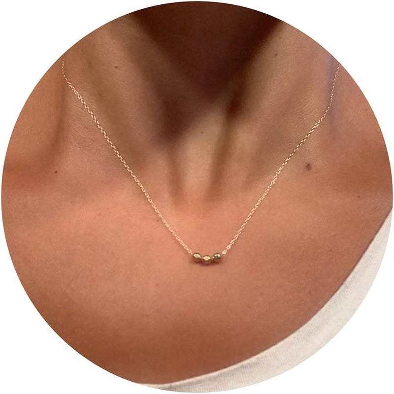 Ieftop Valentines Birthday Gifts for Women Teen Girls - Dainty 14K Gold/Silver Plated Cute Heart Handmade Disc Circle Bee Choker Adjustable Necklace for Women Teenage Girl Trendy Jewelry - Image 1